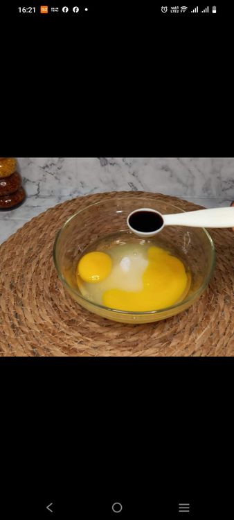 Step 1.1: In another bowl, beat the eggs and sugar until well combined