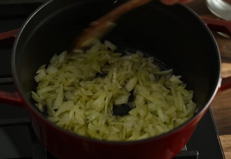 Step 1.1: Sauté the onion over medium heat until lightly browned