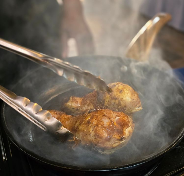 Step 1.1: Heat a griddle pan until smoking hot