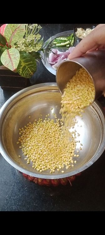 Step 1.1: Wash rice dal together and keep aside