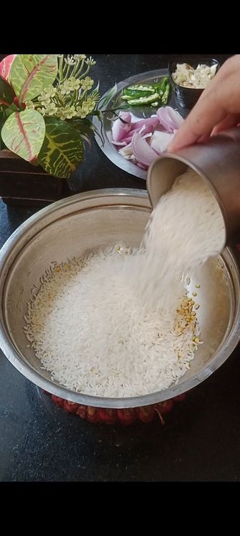 Step 1.2: Wash rice dal together and keep aside