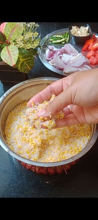 Step 1.3: Wash rice dal together and keep aside