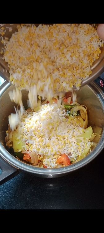 Step 1.1: Add rice dal mixture with 2
