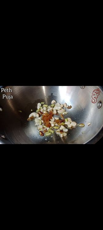 Step 1.1: Heat 1 tbsp ghee and roast dryfruits of your choice
