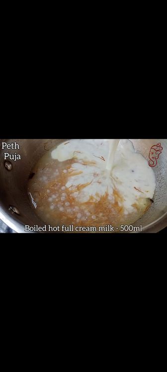 Step 1.1: Once vermicelli cooks , add full cream milk and crushed cardamom pods