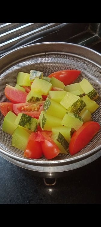 Step 1.2: Once the veggies cook , switch off the flame and strain it
