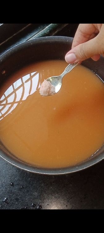 Step 1.1: Add crushed black pepper corns, salt to taste and give it a nice boil