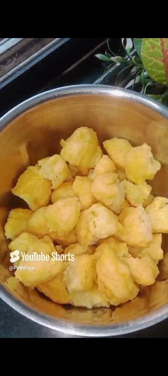 Step 1.4: Heat oil and fry into small to medium size balls