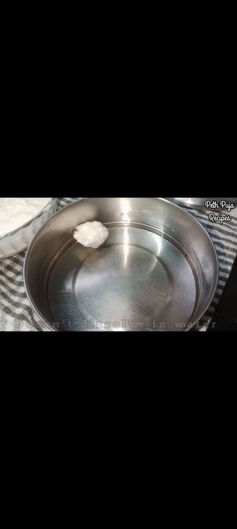 Step 1.2: Check the consistency by adding a small dallop of batter in water
