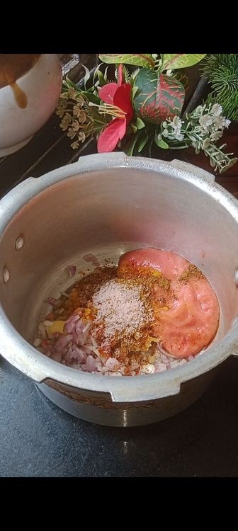 Step 1.1: Add all the masalas mentioned in the ingredients section like turmeric, red chilli powder, garam masala and salt to taste