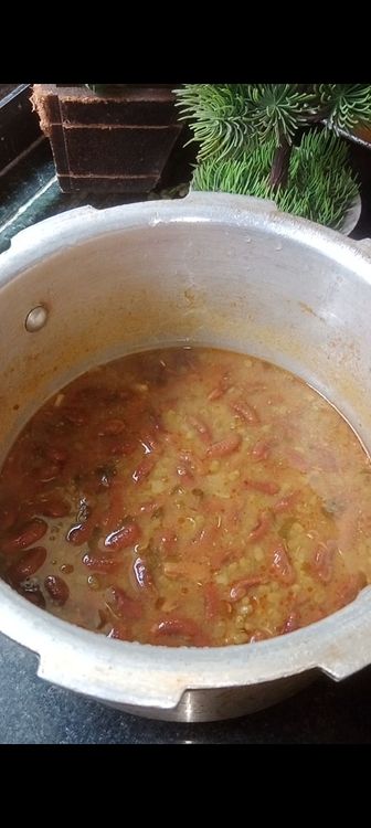 Step 1.3: Place the Cooker on gas top and Pressure cook for 5-6 whistles