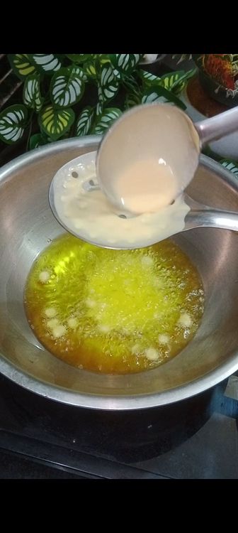 Step 1.4: Heat ghee in a deep pan for frying
