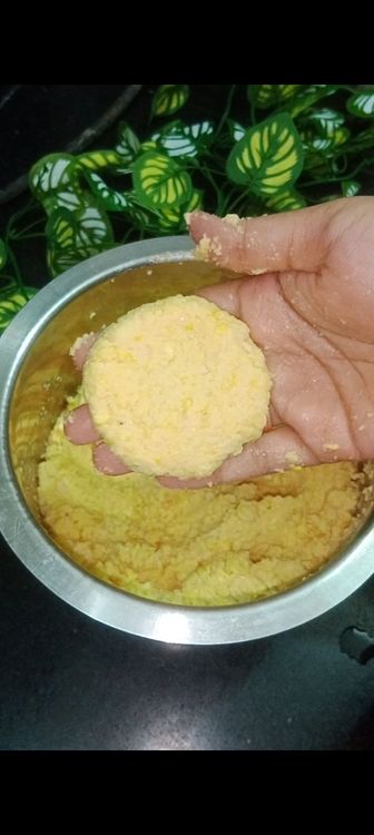 Step 1.2: Wet your hands, take a small portion of the batter, and shape it into small patties or round balls