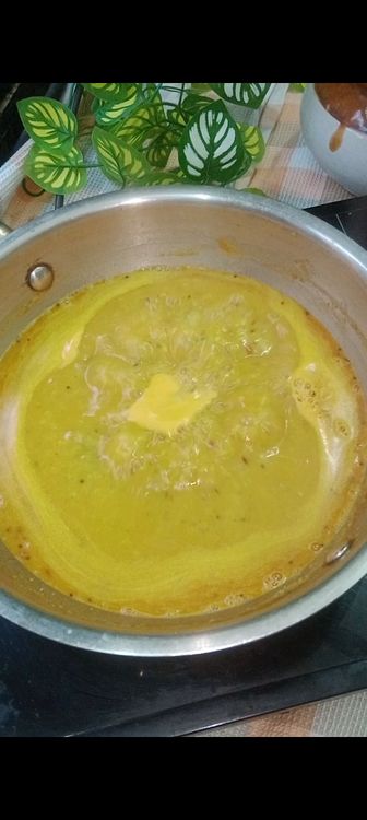 Step 1.3: Whisk the pressure cooked dal and add onto the tadka