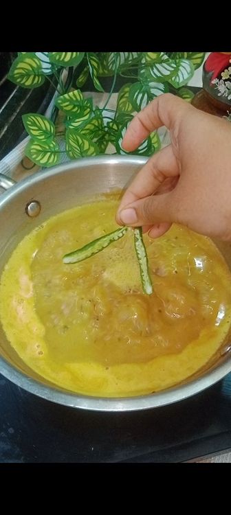 Step 1.2: Add jaggery, (adjust the sweetness to your preference)Mix in the chopped coriander leaves and grated coconut and let the mixture come to a boil