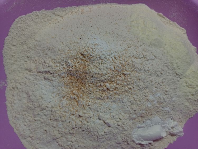 Step 1.1: In a big bowl, sift flour, salt, baking powder, and nutmeg or cinnamon