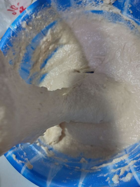 Step 1.1: Add the warm water in bits and mix until you achieve the right consistency (not too thick, not too thin)