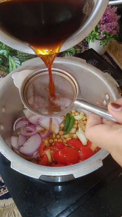 Step 1.1: For instant chana masala , soak chickpeas overnight