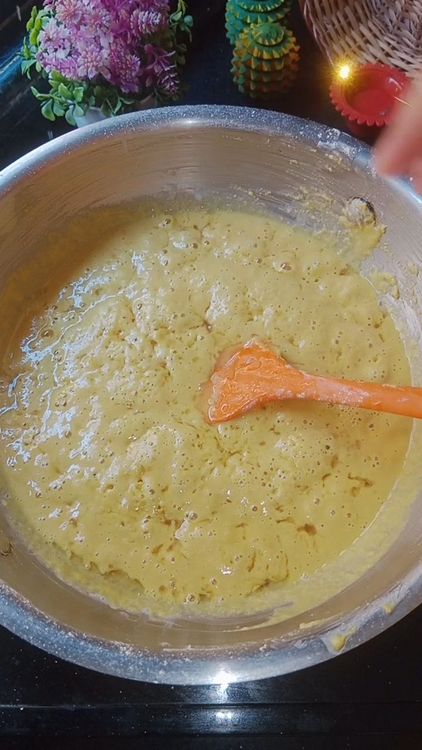 Step 1.4: Add 3/4 th cup ghee and mix really well , avoid lumps