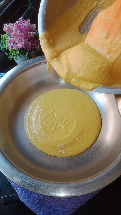 Step 1.3: This is the right time to splash few drops of water on the mixture and mix together immediately