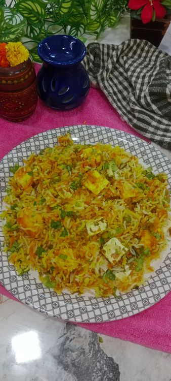 Matar Paneer Biryani  recipe