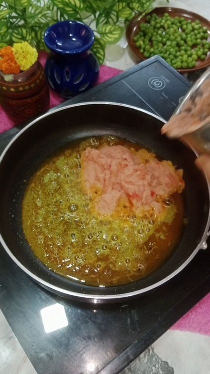 Step 1.2: Heat oil in a deep fry pan , temper some cumin seeds and turmeric powder