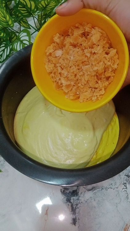 Step 1.1: Add 1 cup grated jaggery and mix well