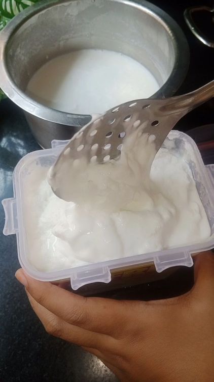 Step 1.3: Boil full-fat milk and let it cool
