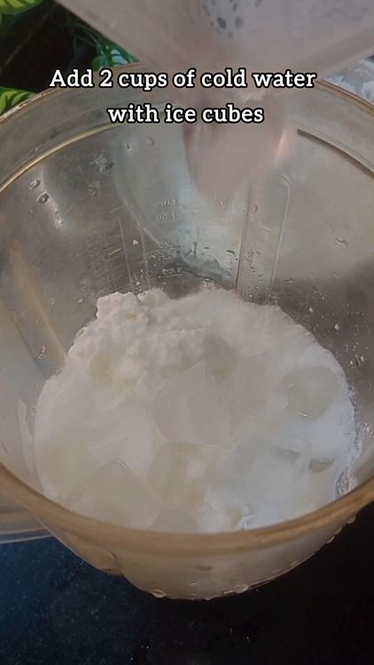 Step 1.1: Grind in batches by adding chilled water and few ice cubes for 2-3 min