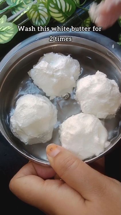 Step 1.1: Wash butter 2 times till the water comes out clean and keep buttermilk aside