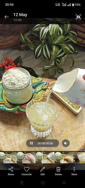 Step 2.2: In a glass, combine 1 tbsp of the saunf mishri premix, 1 tbsp of lemon juice, and 1/4 tsp of black salt