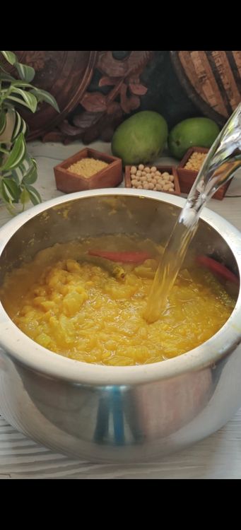 Step 1.1: If the consistency of the dal is too thick, add hot water to adjust