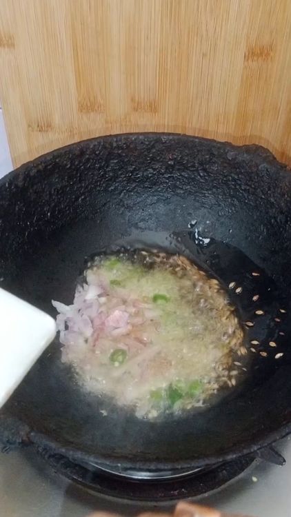 Step 1.1: Heat oil in a pan