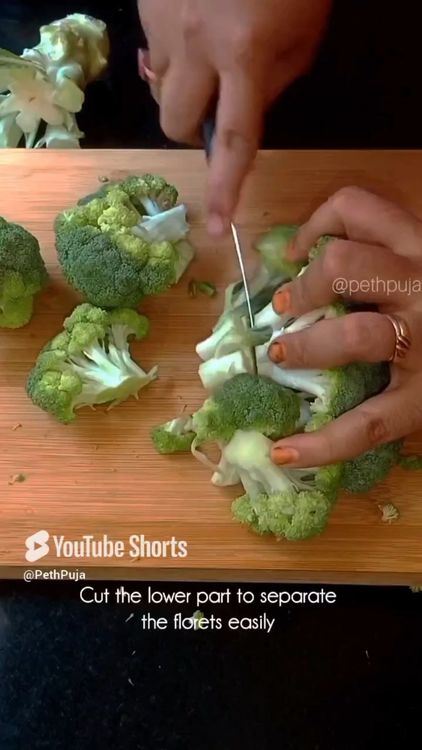 Step 1.1: Cut and clean the broccoli florets