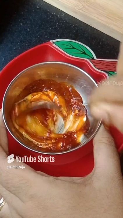 Step 2.1: Mix mayonnaise and red chili ketchup to make the dipping sauce