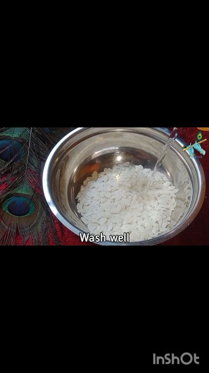 Step 1.1: Soak the poha in water until soft and drain any excess water