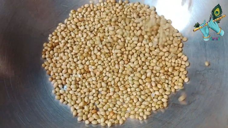 Step 1.1: Dry roast the coriander seeds and grind them into a fine powder