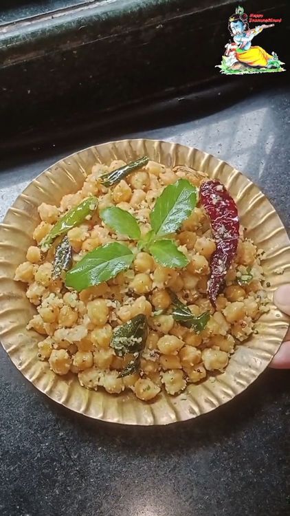Chickpeas Sundal (Chickpeas Fry) recipe