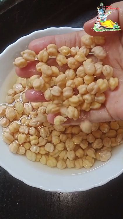 Step 1.1: Soak chickpeas overnight and pressure cook for 4-5 whistles