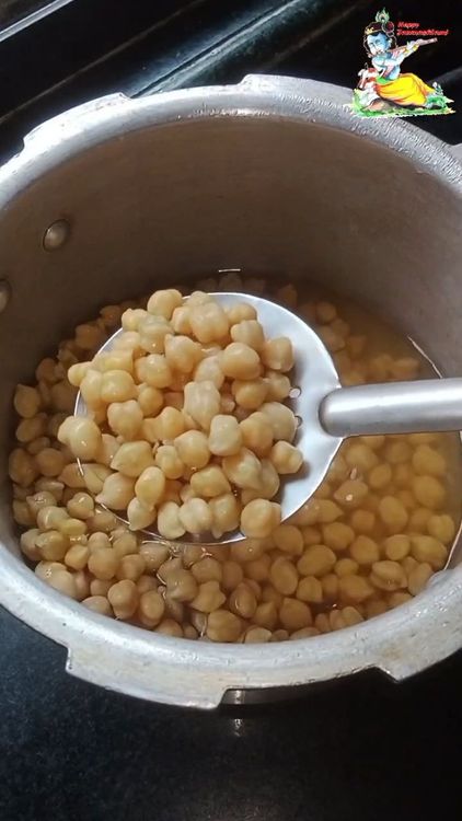 Step 1.3: Soak chickpeas overnight and pressure cook for 4-5 whistles