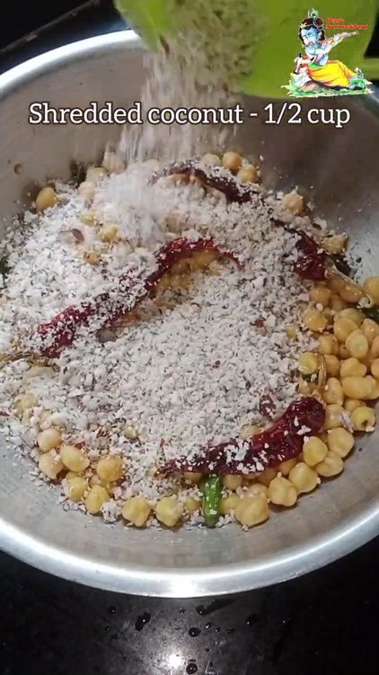 Step 1.1: Lastly, add shredded coconut, mix thoroughly, and switch off the flame