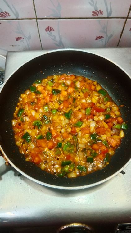 Step 1.2: Season the veggies with red chilli powder, turmeric powder, salt, a pinch of sugar, coriander powder, and cumin powder