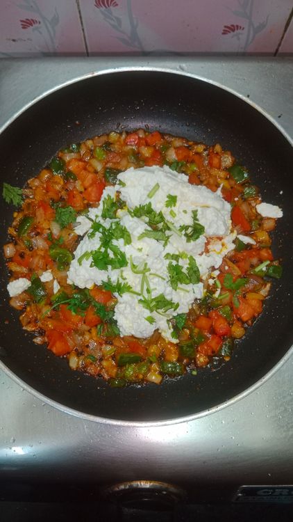 Step 1.1: Add grated paneer and mix well