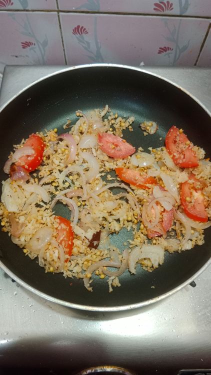 Step 2.3: Heat a pan and add 1/2 tbsp oil