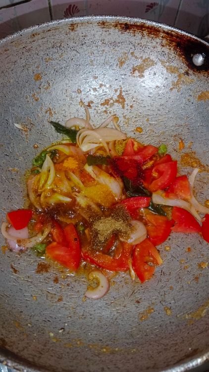 Step 1.1: Add kashmiri red chilli powder, coriander powder, turmeric powder, cumin powder, and salt to taste