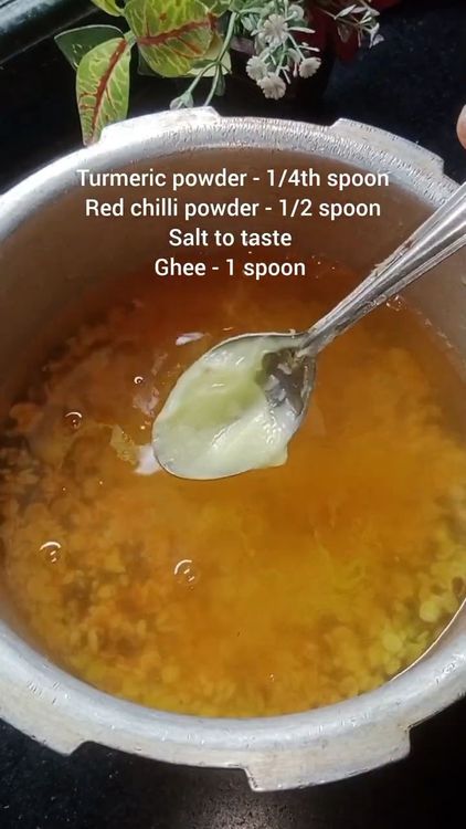 Step 1.2: Transfer the soaked dal to a pressure cooker with 500 ml water