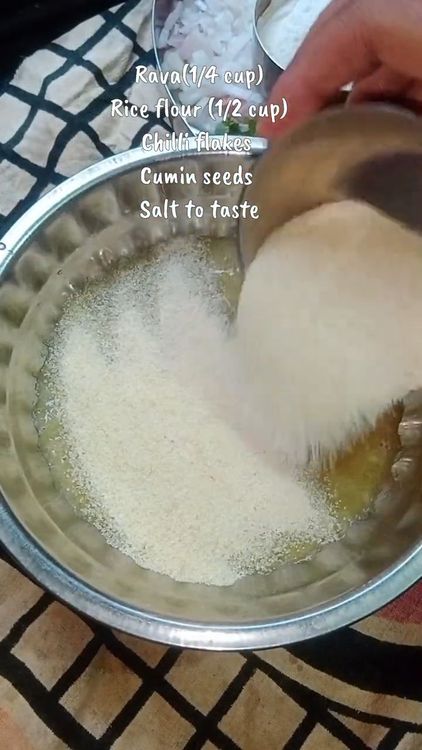 Step 1.2: In a bowl, combine the bottle gourd paste, sooji, rice flour, chilli flakes, cumin seeds, and salt