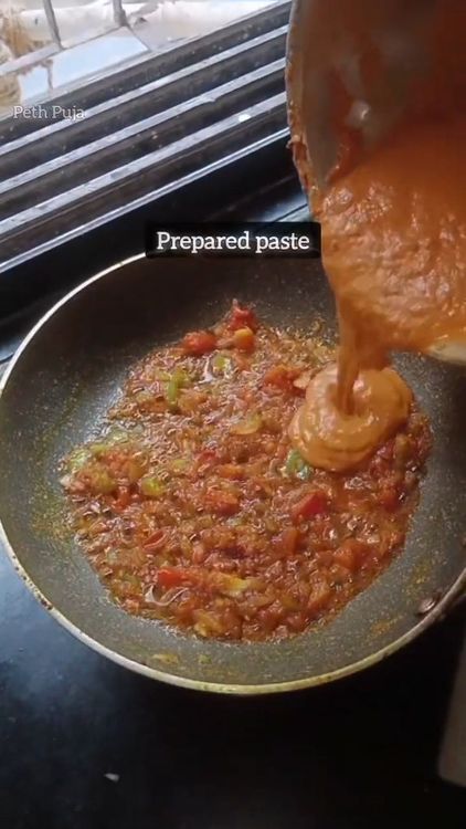 Step 3.1: Add the prepared paste and a pinch of sugar