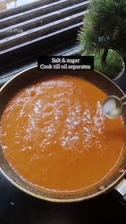 Step 3.2: Add the prepared paste and a pinch of sugar