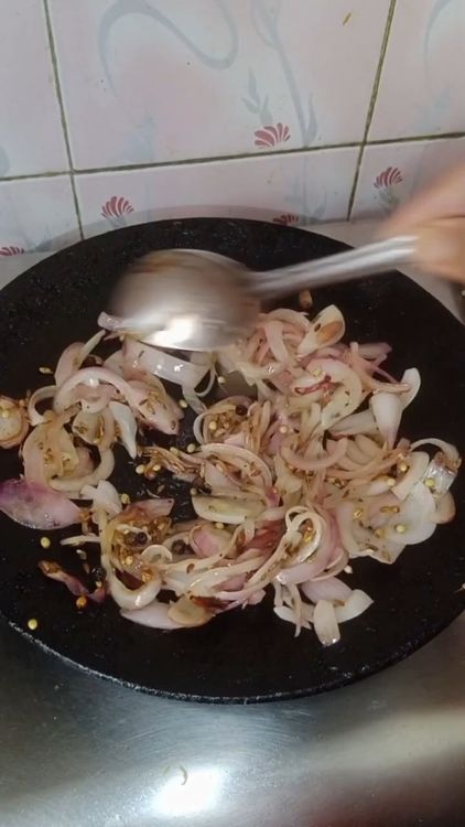Step 1.5: Heat oil in a pan and add coriander seeds, cumin seeds, fennel seeds, black pepper corns, and cloves